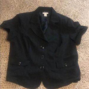 Black shirt sleeve blazer